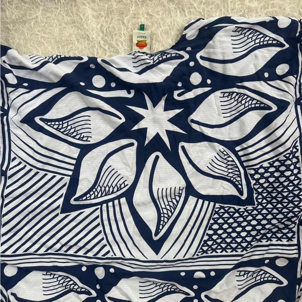 FARM Rio Blue and White Patterned Jacket - Picture 6 of 6